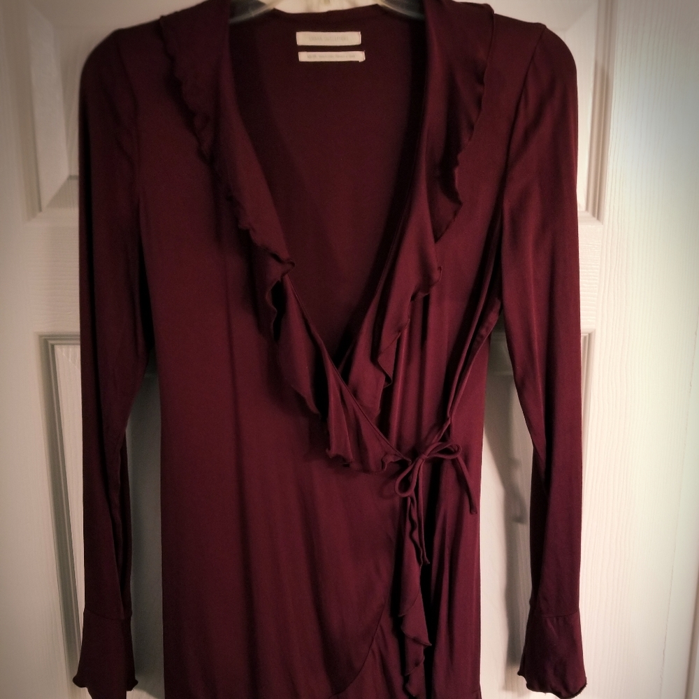 Urban Outfitters Wrap Frill Trim Dress